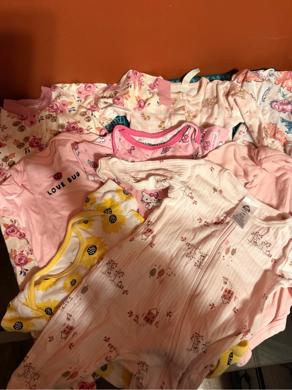 Gerber Pink Floral & Sunflower Mixed Baby Pajama Set
